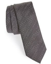 Charcoal Embroidered Silk Tie