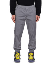 AAPE BY A BATHING APE Gray Embroidered Lounge Pants