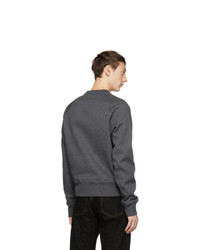 MONCLER GRENOBLE Grey Quilted Maglia Sweatshirt