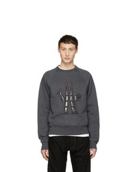 MONCLER GRENOBLE Grey Quilted Maglia Sweatshirt