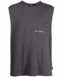 FIVE CM Slogan Embroidered Cotton Tank Top
