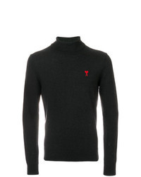 Charcoal Embroidered Turtleneck
