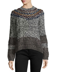 Charcoal Embroidered Wool Sweater
