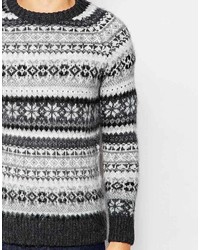 Selected Homme Brushed Fair Isle Knitted Sweater