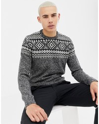 KIOMI Knitted Jumper In Black With Pattern