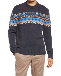 Nn07 Stein Crewneck Fair Isle Wool Blend Sweater