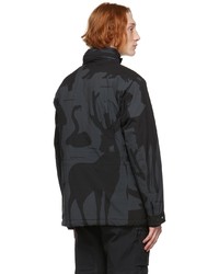 Engineered Garments Black K Way Edition Animal Print Fieldie Jacket