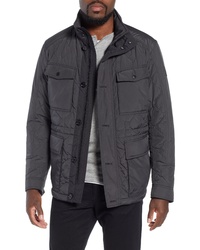 BOSS Cloud Quilted Field Jacket With Stowaway Hood