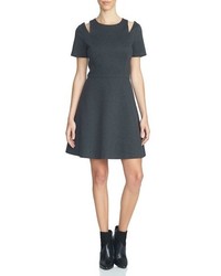 1 STATE 1state Shoulder Cutout Fit Flare Dress