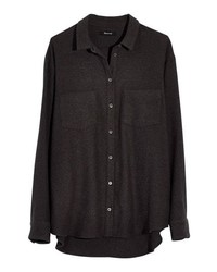 Charcoal Flannel Dress Shirt