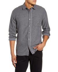 Frame Classic Fit Heathered Flannel Button Up Shirt