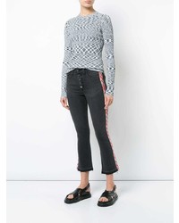 Veronica Beard Cropped Jeans With Embroidered Side Panels