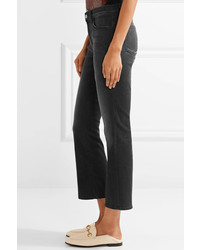 J Brand Selena Cropped Mid Rise Flared Jeans Charcoal