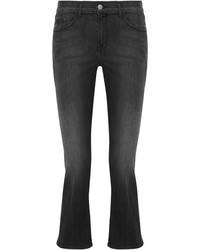 J Brand Selena Cropped Mid Rise Flared Jeans Charcoal