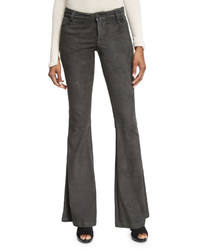 Alice + Olivia Suede Flare Pants Charcoal