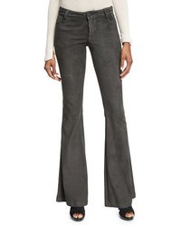 Alice + Olivia Suede Flare Pants Charcoal