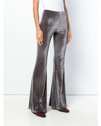 Black Coral Velour Flared Trousers