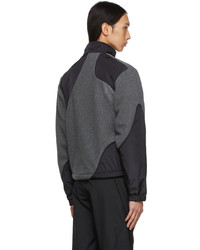 Heliot Emil Grey Black Paneled Fleece Jacket