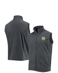 Dunbrooke Gray Green Bay Packers Houston Fleece Full Zip Vest