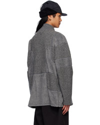 White Mountaineering Gray Patchwork Sweater