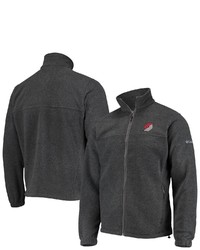 Columbia Portland Trail Blazers Heathered Charcoal Flanker Full Zip Jacket In Heather Charcoal At Nordstrom