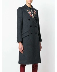 Dolce & Gabbana Floral And Gem Detailed Double Breasted Coat