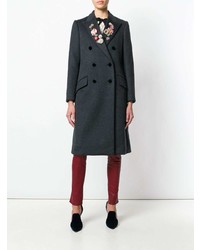 Dolce & Gabbana Floral And Gem Detailed Double Breasted Coat