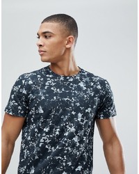 Solid T Shirt With Floral Print