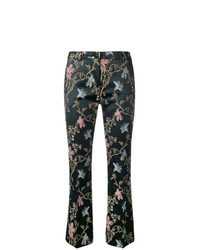 Charcoal Floral Flare Pants