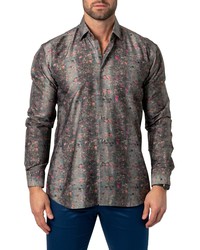 Maceoo Fibonacci Classic Cotton Button Up Shirt In Brown At Nordstrom