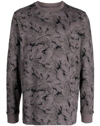 Charcoal Floral Long Sleeve T-Shirt
