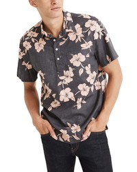 Charcoal Floral Polo
