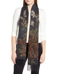 Charcoal Floral Scarf