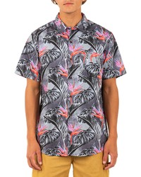 Hurley Colorados Regular Fit Tropical Print Organic Cotton Short Sleeve Button Up Shirt