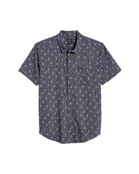 RVCA Monkberry Floral Print Short Sleeve Button Up Shirt