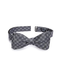 Charcoal Floral Silk Bow-tie
