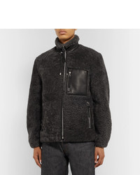 Loewe Leather Trimmed Shearling Jacket