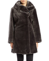 Gallery Fitted Faux Fur Coat