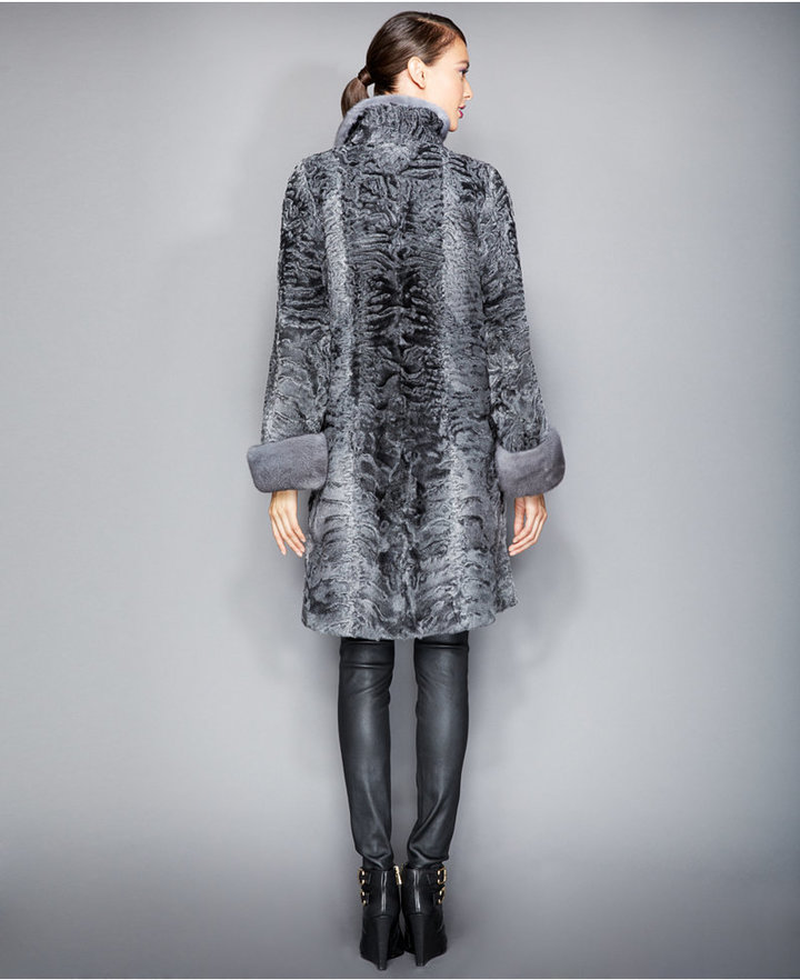 The Fur Vault Mink Fur Trimmed Persian Lamb Coat, $6,650 | Macy's ...