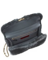 Valentino Rocklock Medium Mink Fur Leather Shoulder Bag