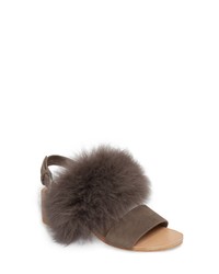 Huma Blanco Clece Genuine Alpaca Fur Sandal