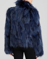 Maximilian Stand Collar Coyote Fur Coat