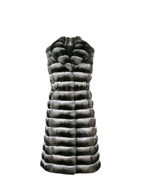 Charcoal Fur Sleeveless Coat
