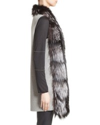 Fabiana Filippi Genuine Fox Fur Front Cashmere Vest