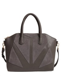 Sole Society Rosamund Faux Leather And Genuine Suede Satchel