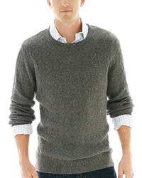 Charcoal Geometric Crew-neck Sweater