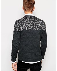 Asos Brand Sweater In Twist With Geo Tribal Design
