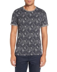 Charcoal Geometric Crew-neck T-shirt
