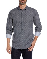 Charcoal Geometric Long Sleeve Shirt