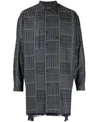 Yohji Yamamoto Geometric Print Cotton Shirt